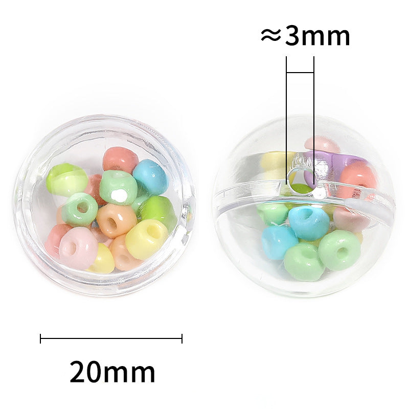 Wholesale 25pcs Rice Beads Filled Bubble Ball Through Hole Round Beads